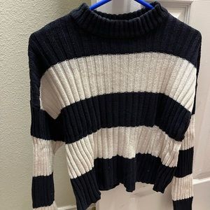 Navy & White Cropped Sweater!